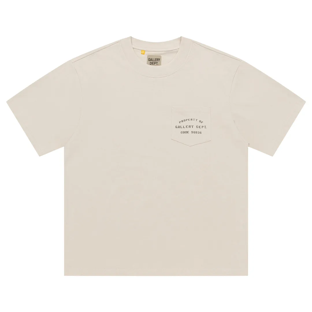 Model D140 Gallery dept American fashion brand pocket print high street short-sleeved T-shirt, front pocket ten print. Shrunk and shaped, soft, comfortable and breathable, no pilling, no fading and no deformation, S to XL, p106